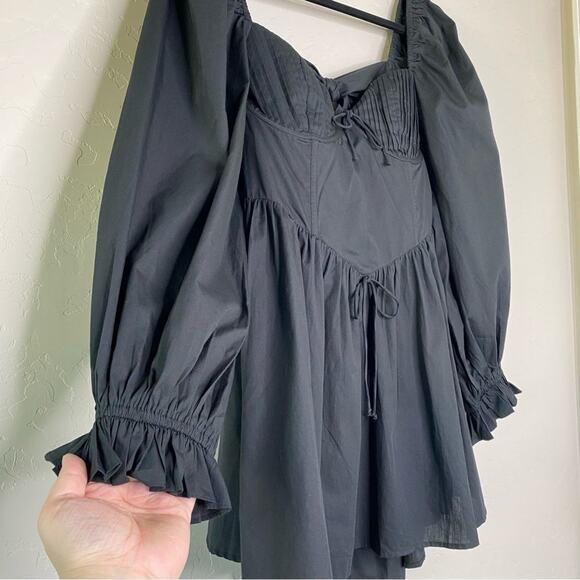 For Love & Lemons NWT Black Ruth Mini Dress Large - Picture 2 of 11